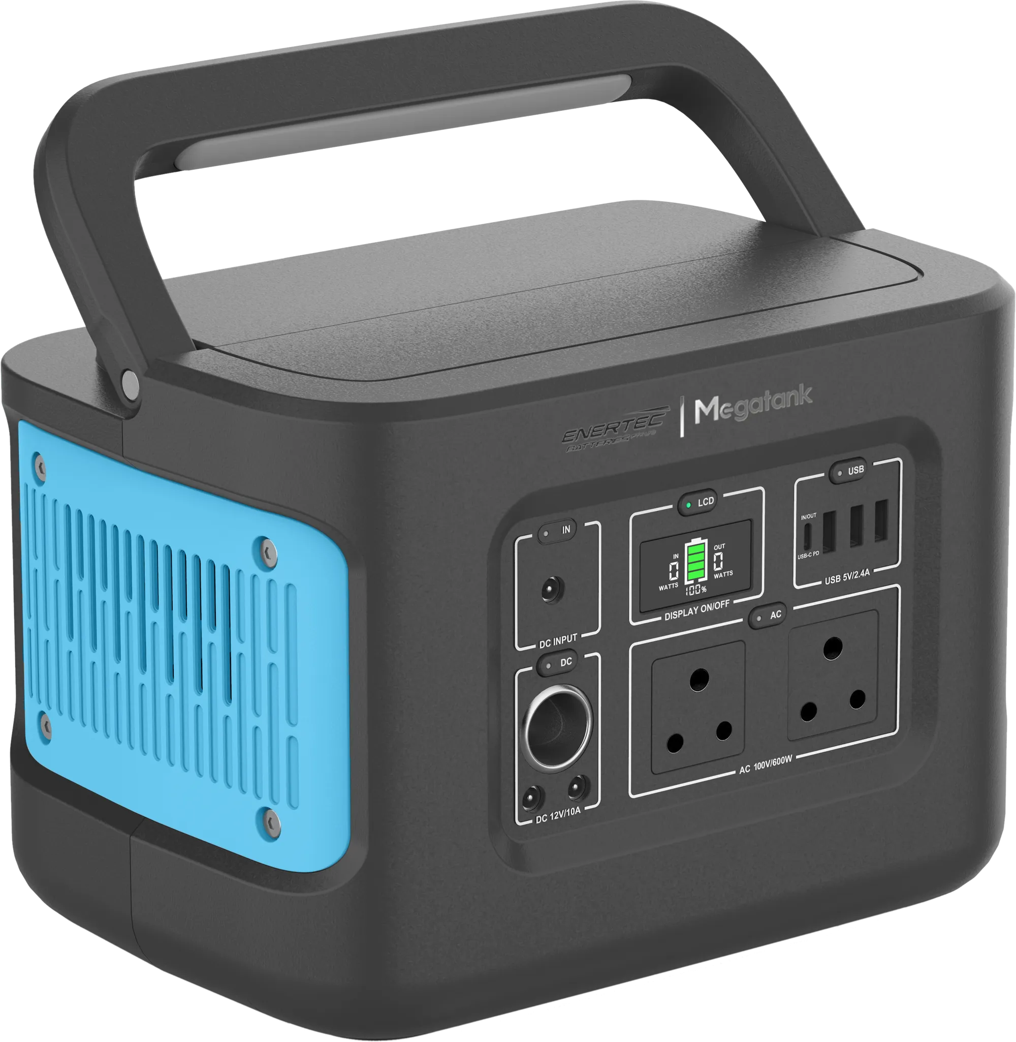 MEGATANK PORTABLE POWER STATION 600W/448WH LIFEPO4 BATTERY PURE SINE WAVE 2YR WARRANTY - CartridgeOnlineSA