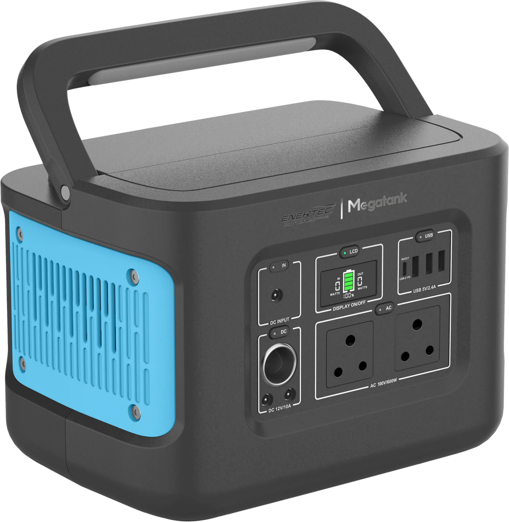 MEGATANK PORTABLE POWER STATION 600W/448WH LIFEPO4 BATTERY PURE SINE WAVE 2YR WARRANTY - CartridgeOnlineSA