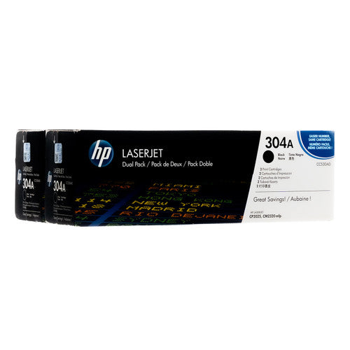 CC530AD | HP 304A | Original HP Dual Pack Toner Cartridges - Black - CartridgeOnlineSA