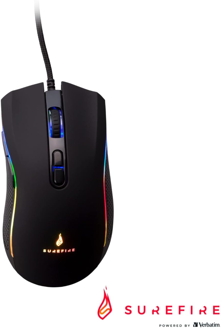 Surefire Hawk Claw Gaming 7-Button Gaming Mouse I RGB-lighting I PC mouse 6400 DPI I 7 programmable buttons I USB 3.2 GEN 1 and USB 2.0 I Windows, Mac and consoles I powered by Verbatim - CartridgeOnlineSA