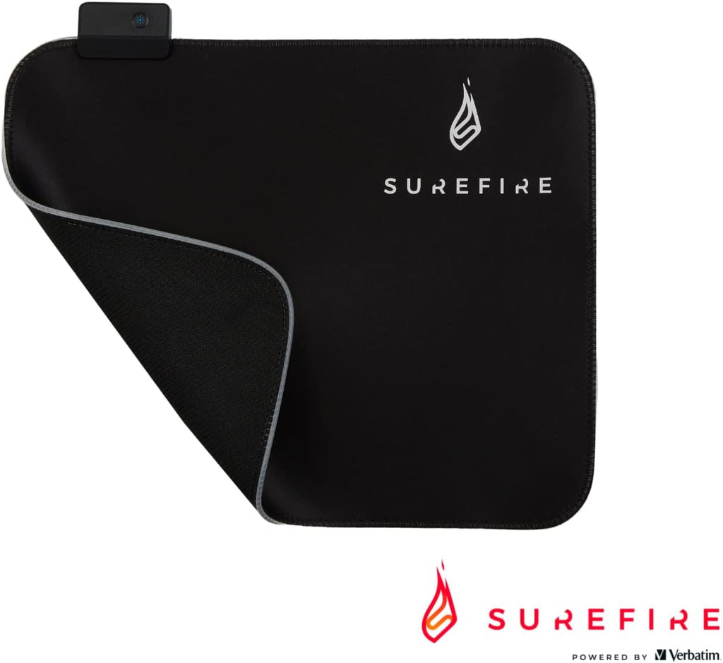 Surefire Silent Flight RGB-320 gaming mouse pad I 320mmx260mmx3 mm I RGB mouse-pad I water-repellent & non-slip I microtextured fabric surface I gaming accessories I gaming pad I powered by Verbatim - CartridgeOnlineSA