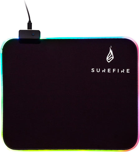 Surefire Silent Flight RGB-320 gaming mouse pad I 320mmx260mmx3 mm I RGB mouse-pad I water-repellent & non-slip I microtextured fabric surface I gaming accessories I gaming pad I powered by Verbatim - CartridgeOnlineSA