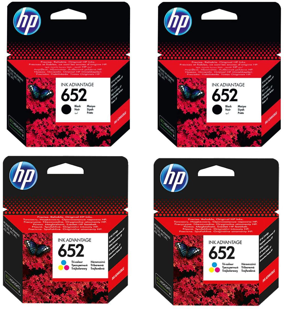HP 652 4 Pack Bundle Ink Cartridges