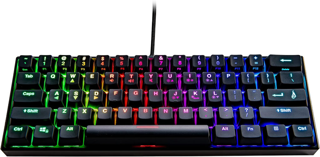 SureFire Kingpin M1 60% Mechanical Gaming Keyboard English, Gaming Multimedia Keyboard Small & Mobile, RGB Keyboard with Lighting, 100% Anti-Ghosting Keys, English Layout QWERTY - CartridgeOnlineSA