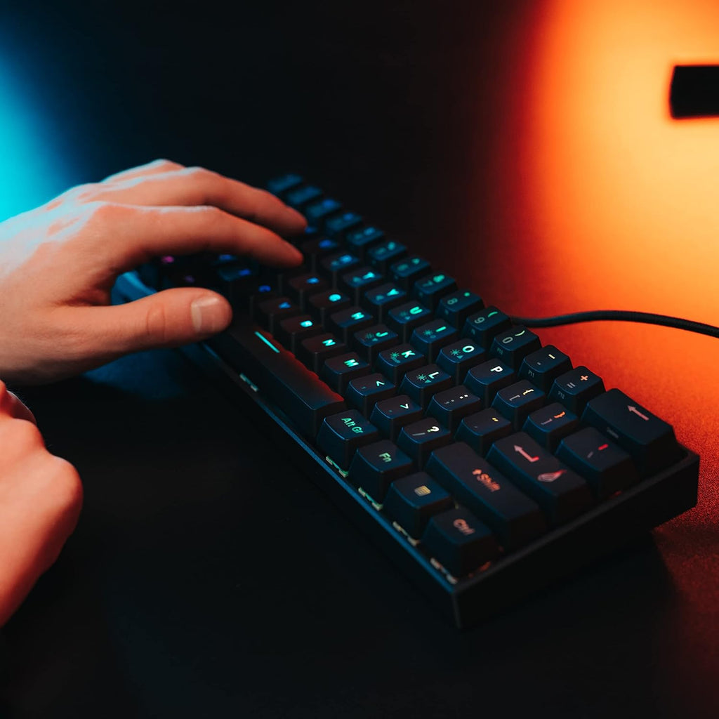 SureFire Kingpin M1 60% Mechanical Gaming Keyboard English, Gaming Multimedia Keyboard Small & Mobile, RGB Keyboard with Lighting, 100% Anti-Ghosting Keys, English Layout QWERTY - CartridgeOnlineSA