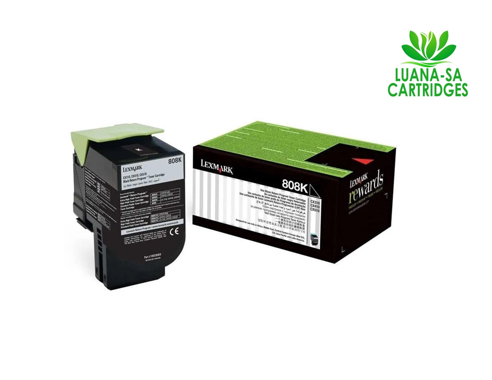 Genuine Lexmark L80C80K0 808K Black Return Program Toner Cartridge (1000 Pages)