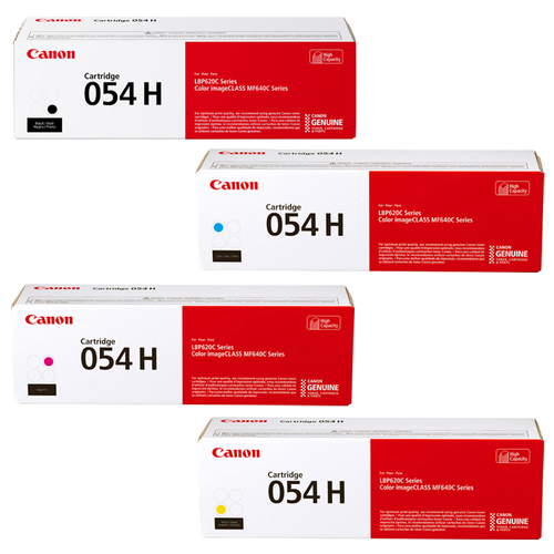 Canon 054H Set | Original Canon High-Yield Laser Toner Cartridges - Black, Cyan, Magenta, Yellow - CartridgeOnlineSA
