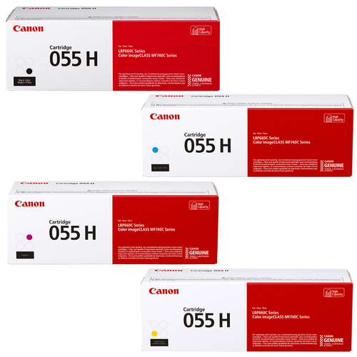 Canon 055H Set | Original Canon High-Yield Laser Toner Cartridges - Black, Cyan, Magenta, Yellow - CartridgeOnlineSA