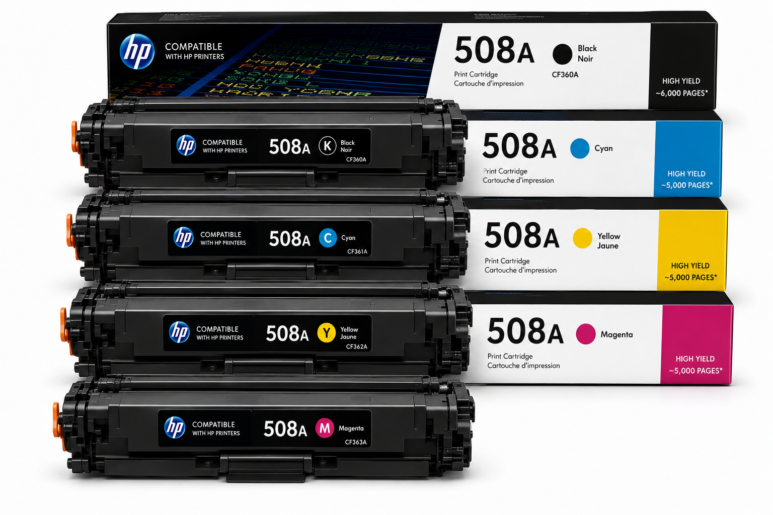 Compatible HP 508A Toner Cartridge Multipack – Black, Cyan, Magenta & Yellow