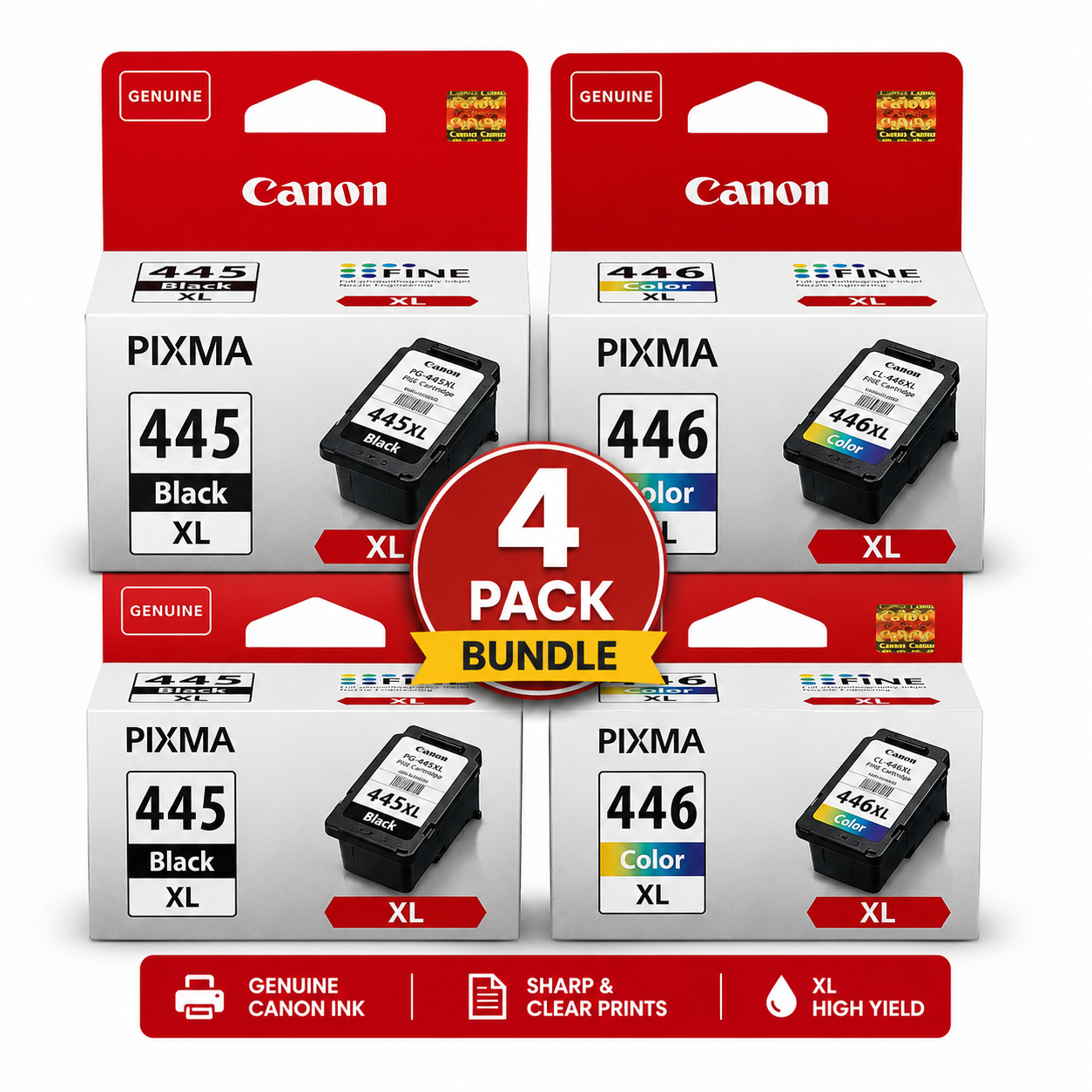 Canon 445XL/446XL 4 Pack Ink Cartridges