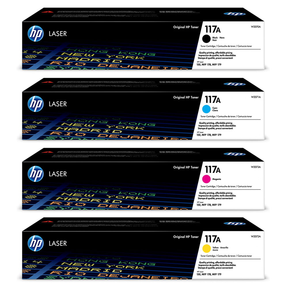 HP 117A Black Cyan Magenta Yellow Original Toner Cartridge Multipack - W2070