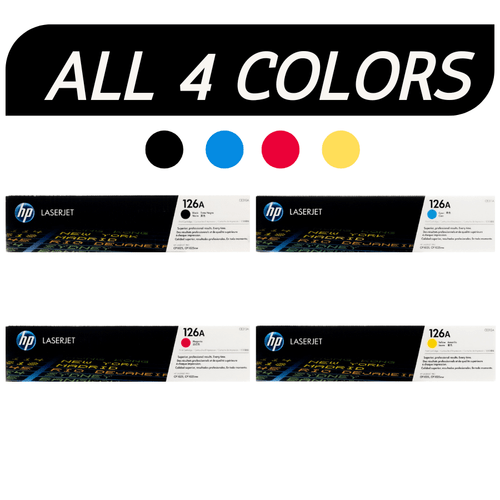 HP 126A SET | CE310A, CE311A, CE312A, CE313A | Original HP Toner Cartridge - Black, Cyan, Magenta, Yellow - CartridgeOnlineSA