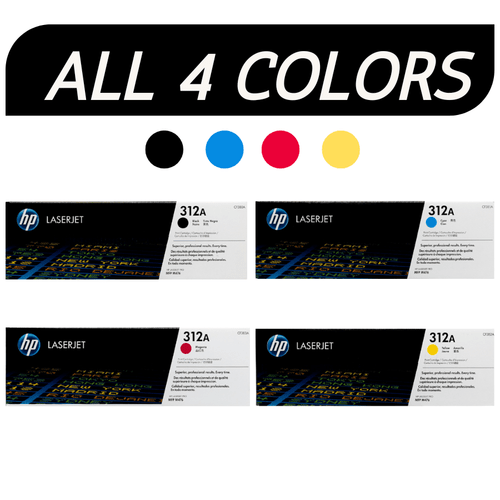 HP 312A SET | CF380A, CF381A, CF382A, CF383A | Original HP Toner Cartridge - Black, Cyan, Magenta, Yellow - CartridgeOnlineSA