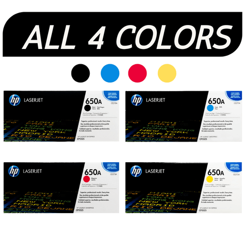 HP 650A SET | CE270A, CE271A, CE272A, CE273A | Original HP Toner Cartridge - Black, Cyan, Magenta, Yellow - CartridgeOnlineSA