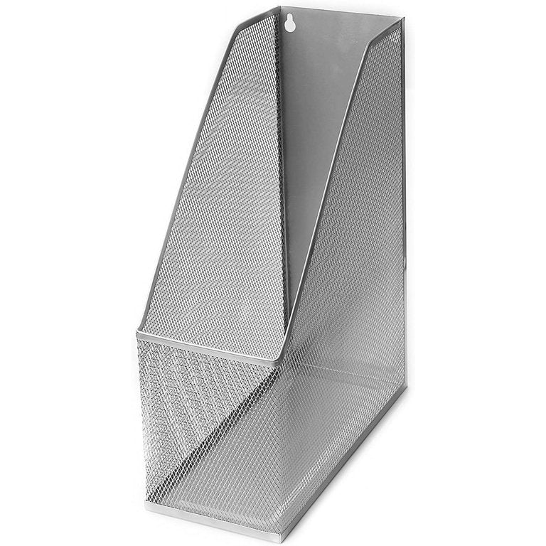 Kenzel Mesh Steel Desk Range - Magazine Holder - Silver