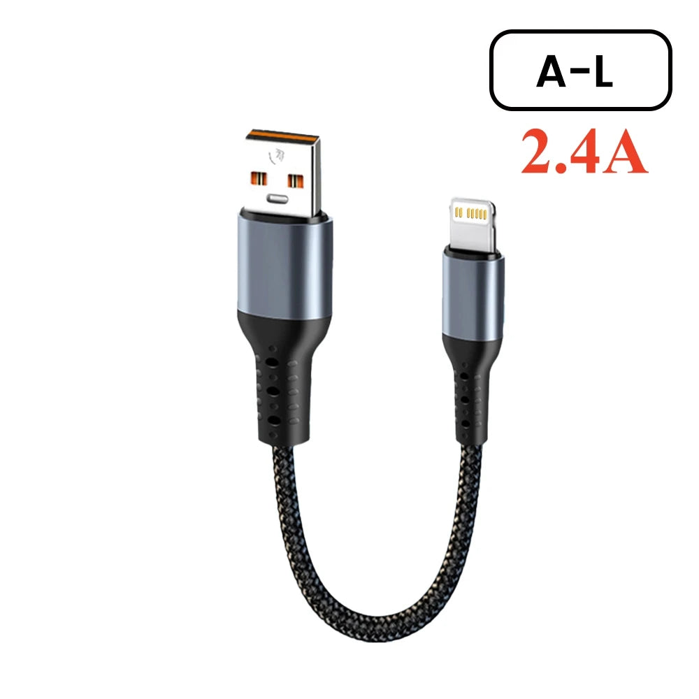 Crouch 90 Degree Short Cable USB Type C To Type C 6A 66W Fast Charge 25CM 50CM Power Bank USB C Cable For iphone Huawei Xiaomi