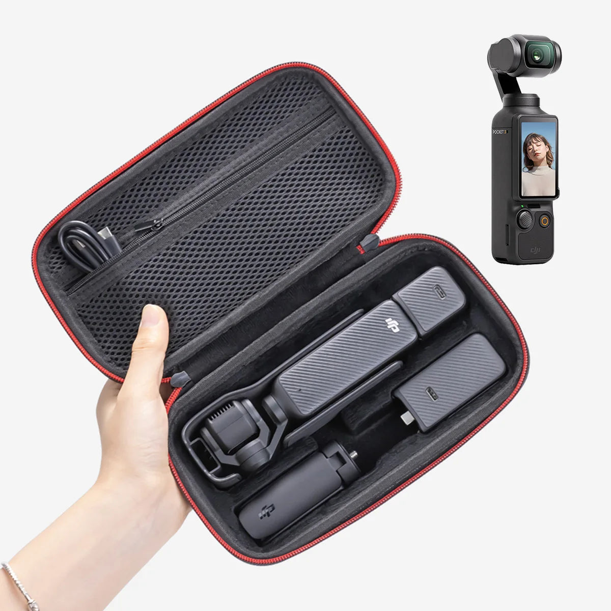 Protective Case for DJI Osmo Pocket 3 & Kit Accessories Portable Sturdy Material Box with Wrist Strap Osmo Pocket 3 Accessories