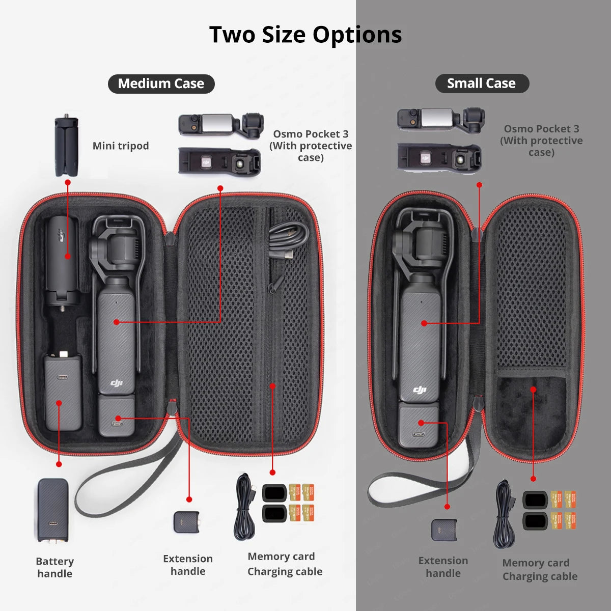 Protective Case for DJI Osmo Pocket 3 & Kit Accessories Portable Sturdy Material Box with Wrist Strap Osmo Pocket 3 Accessories