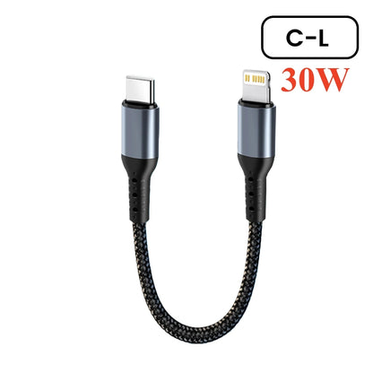 Crouch 90 Degree Short Cable USB Type C To Type C 6A 66W Fast Charge 25CM 50CM Power Bank USB C Cable For iphone Huawei Xiaomi