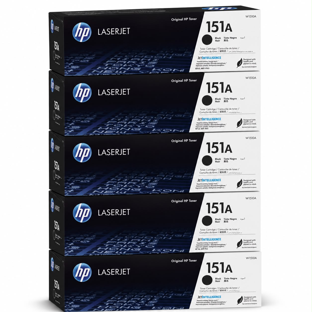 HP 151A Black Toner Cartridge - 5 Pack Bundle