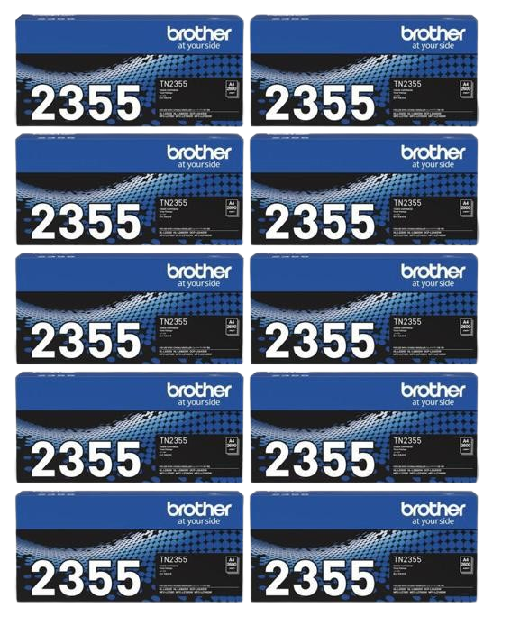 Genuine Brother TN2355 TN-2355 Toner Cartridges (2600 PAGES) 10pc for Brother HL-L2365, MFC-L2700, MFC-L2740 Printers - CartridgeOnlineSA