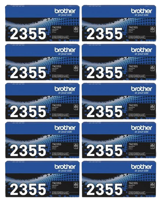 Genuine Brother TN2355 TN-2355 Toner Cartridges (2600 PAGES) 10pc for Brother HL-L2365, MFC-L2700, MFC-L2740 Printers - CartridgeOnlineSA