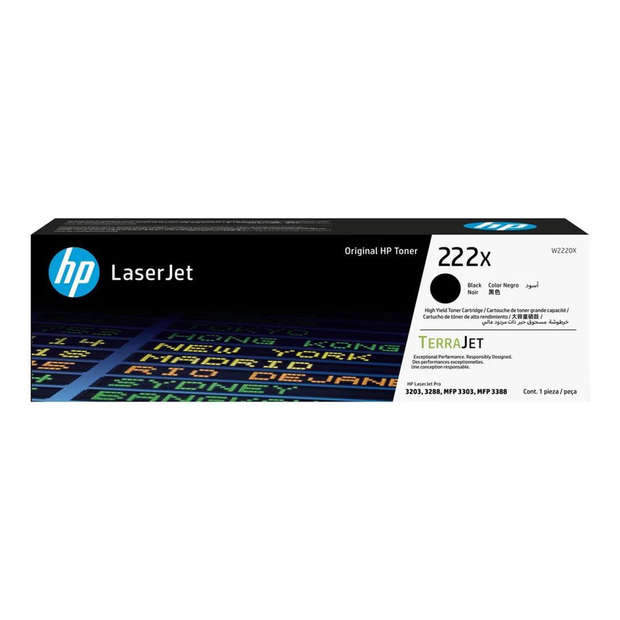 HP 222X High Yield Black Toner Cartridge 3,200 Pages Original W2220X Single-pack