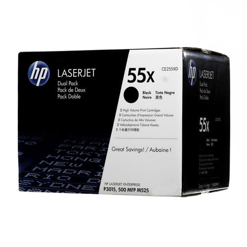 CE255XD | HP 55X 2-Pack | Original HP High-Yield Dual Pack Toner Cartridges - Black - CartridgeOnlineSA