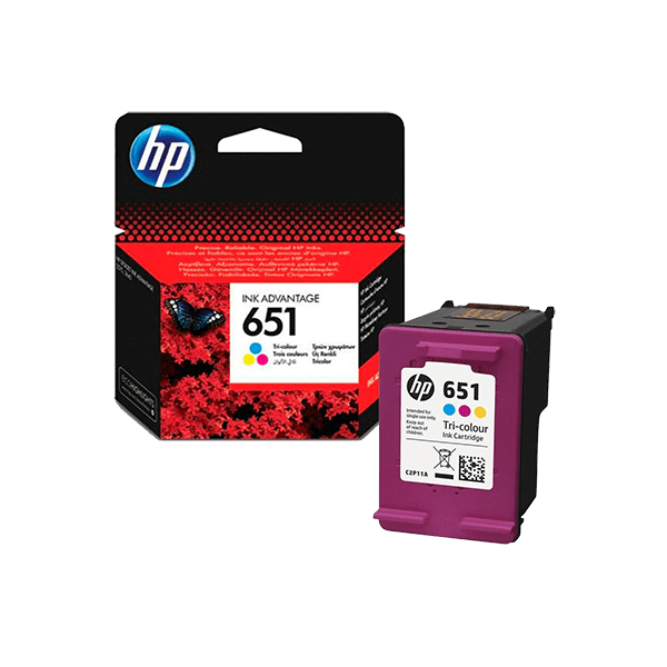 HP 651 Ink Advantage Tri-Colour Printer Cartridge Original C2P11AE Single-pack