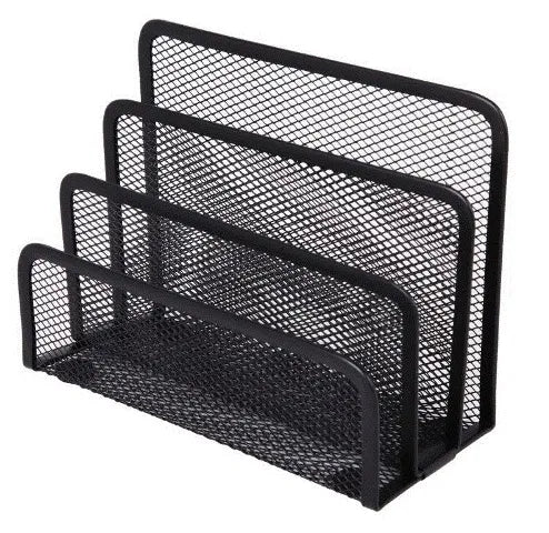 Kenzel Mesh Steel Desk Range - Letter Holder - Black