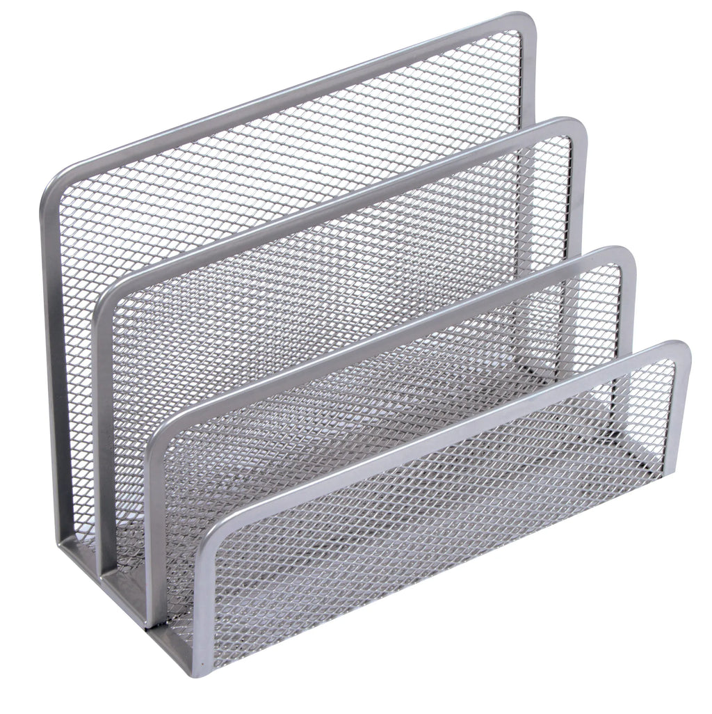 Kenzel Mesh Steel Desk Range - Letter Holder - Silver