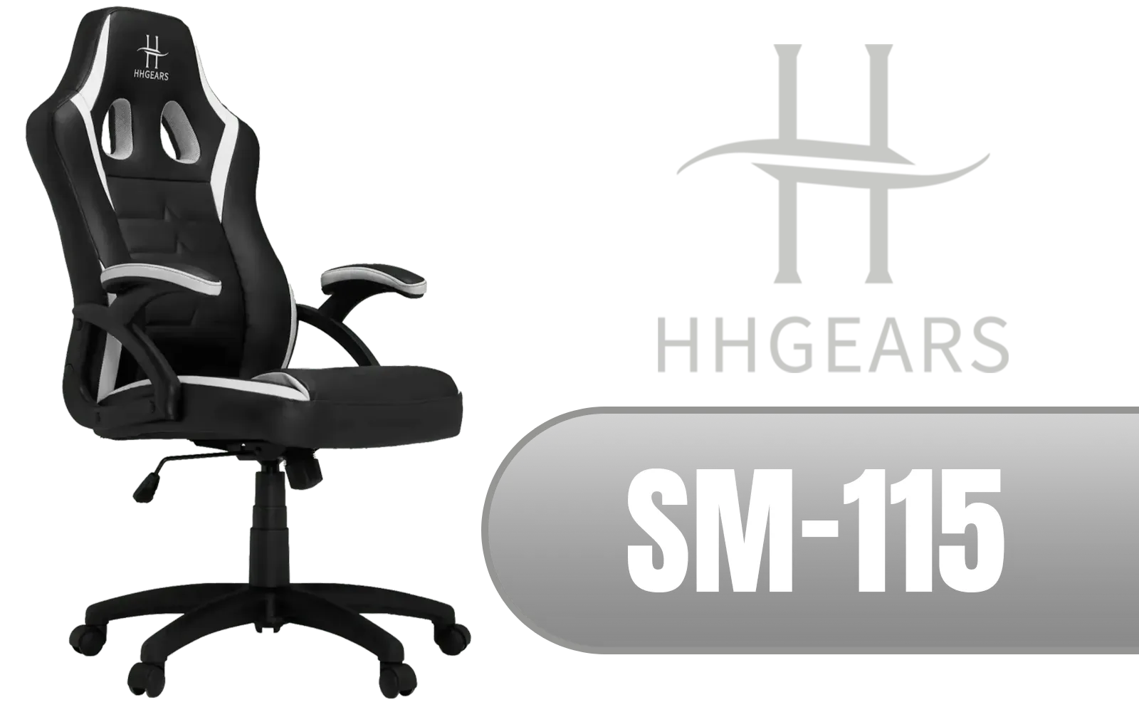 HHGears SM-115 PU Leather Gaming Chair - Black/White