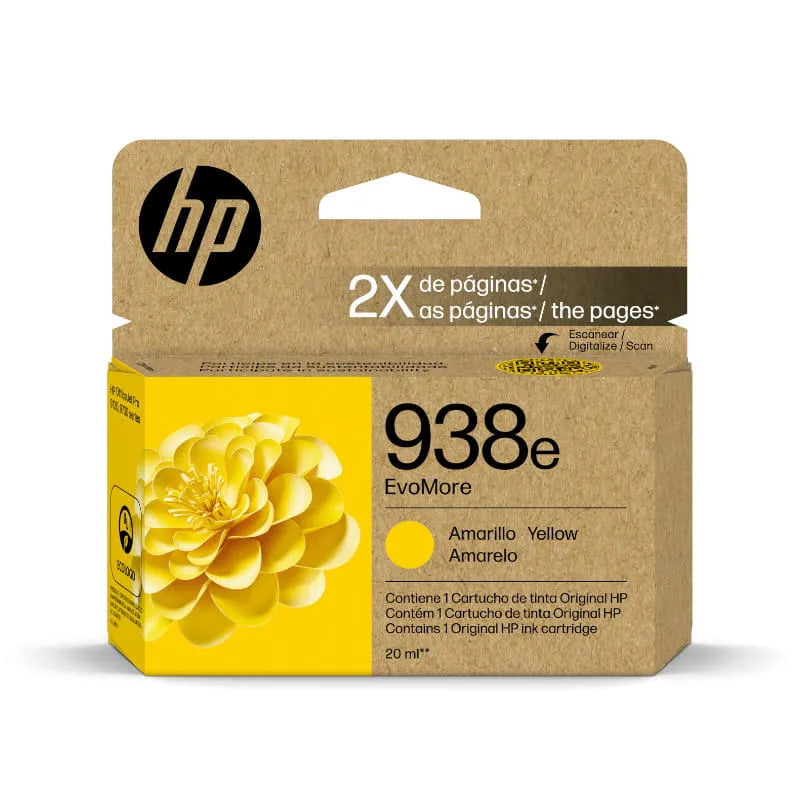 HP 938e Yellow High Yield EvoMore Original Ink Cartridge