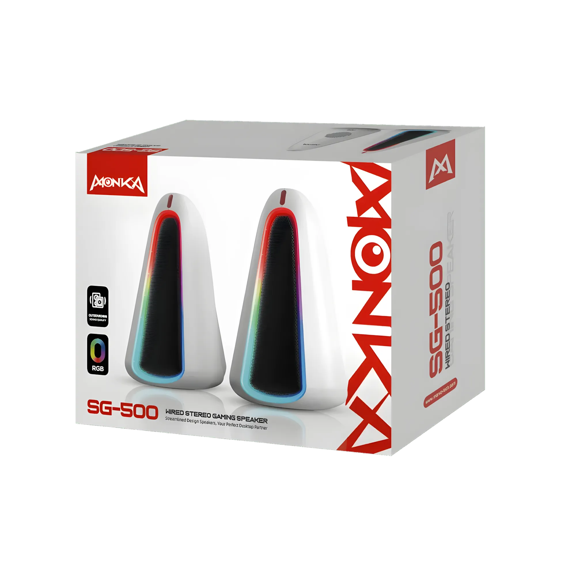 MONKA ZILLA Stereo Sound Wired Gaming Speaker