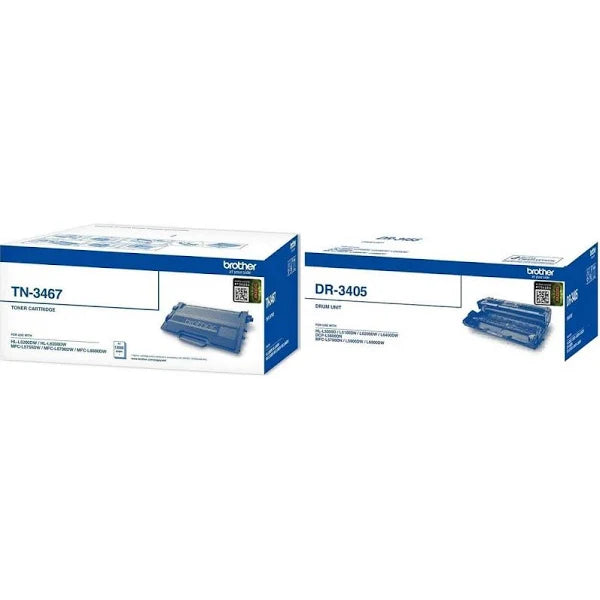 Genuine Brother TN3467/DR3405 Toner and Drum Set