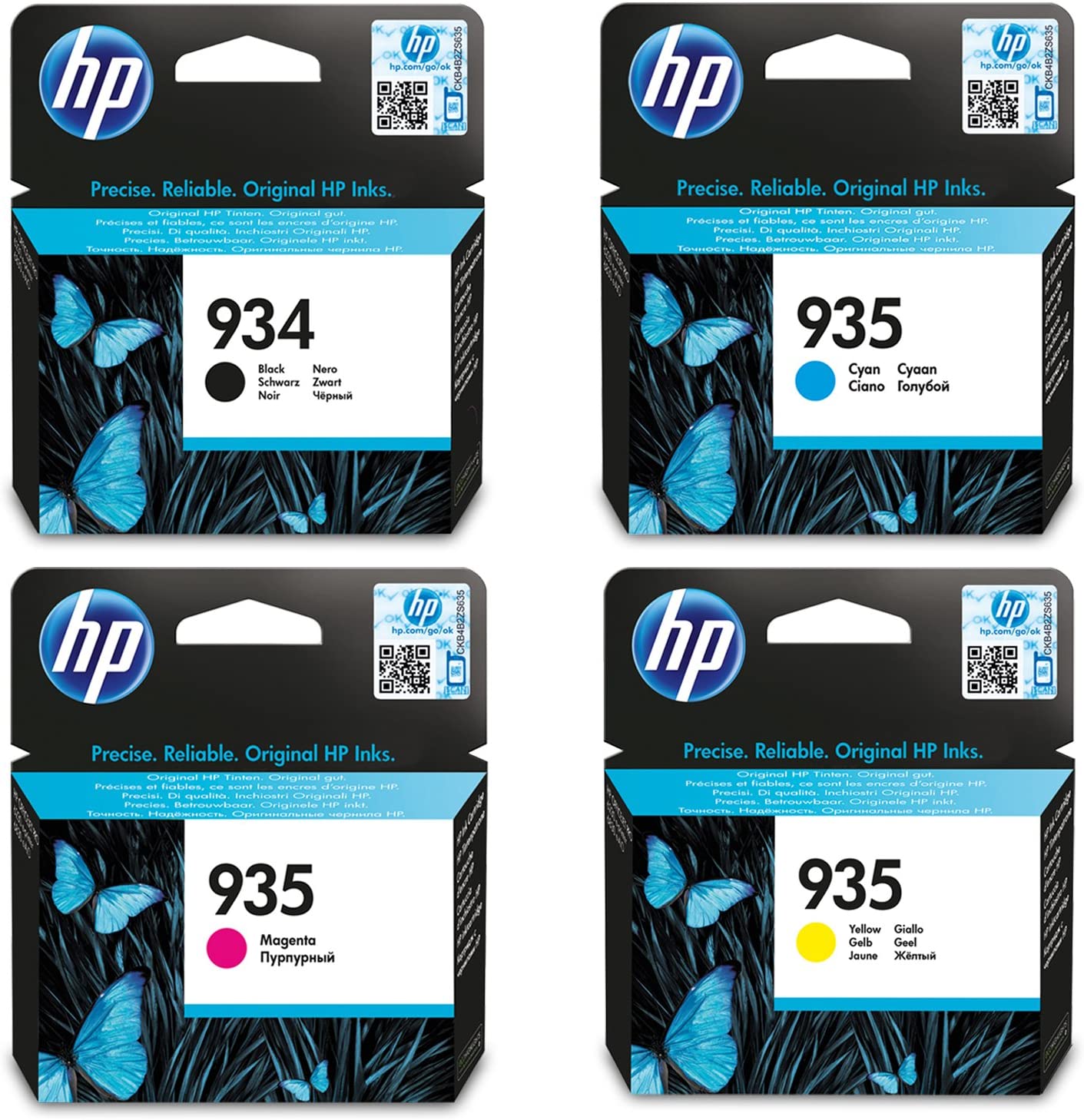 HP Original Cartridges HP 934 Black + HP 935 Cyan, Magenta And Yellow: - CartridgeOnlineSA