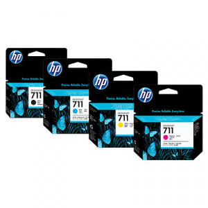 HP 711 Black, Cyan, Magenta, Yellow, 4 Pack Ink Cartridges - CartridgeOnlineSA