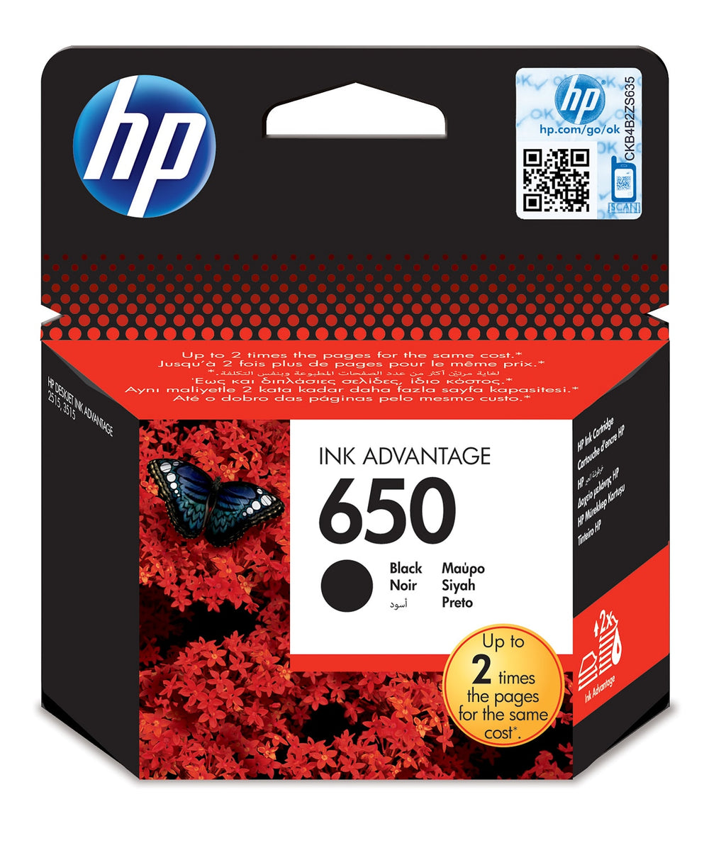 HP 650 Black Ink Advantage Cartridge - CartridgeOnlineSA