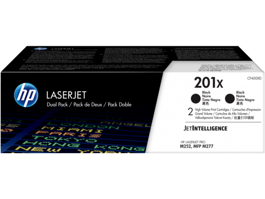 CF400XD | HP 201X 2-Pack | Original HP High-Yield Dual Pack Toner Cartridge - Black - CartridgeOnlineSA